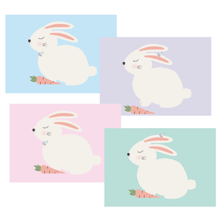 Individuales Conejitos 8u